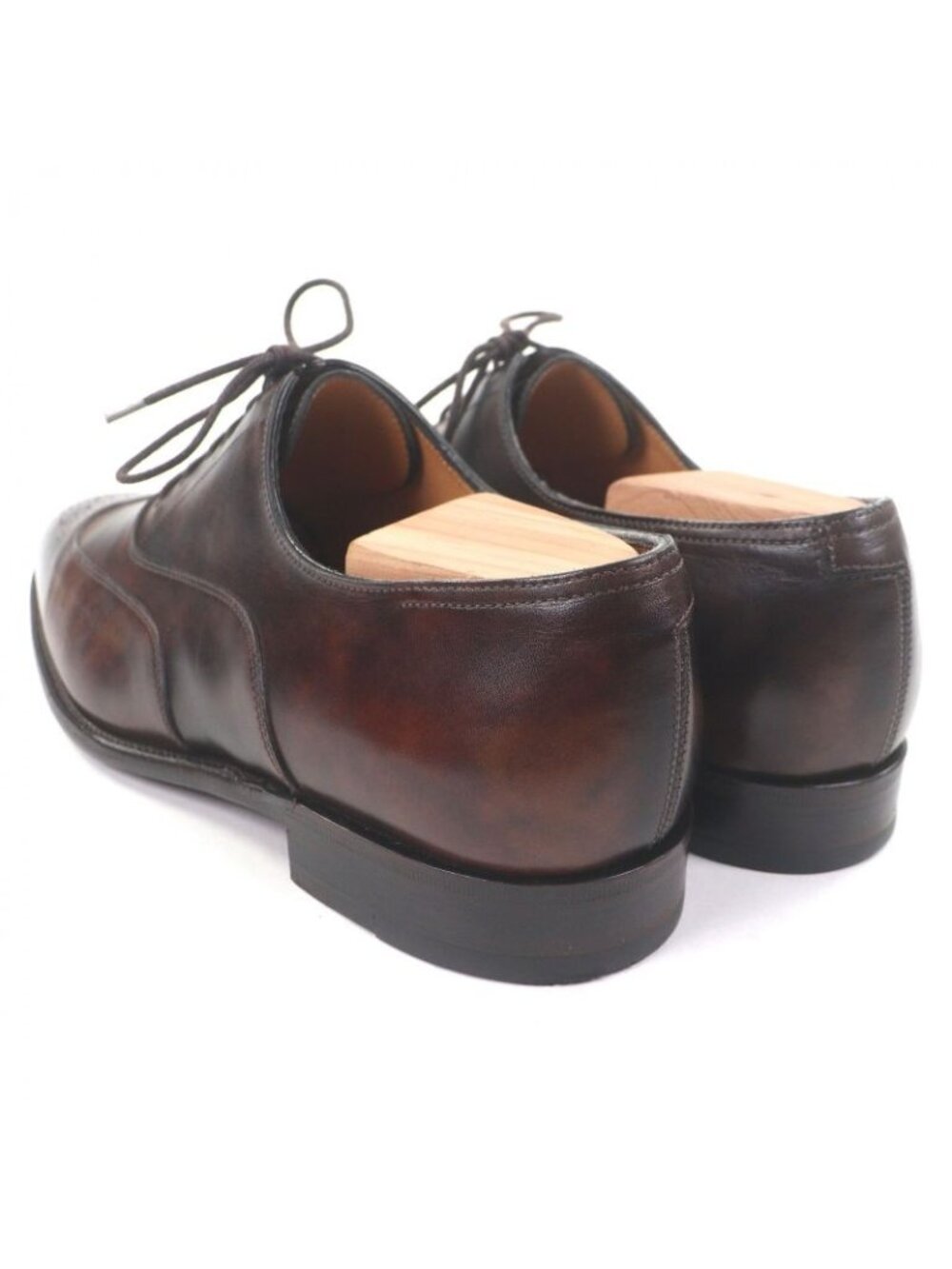 ★SOLD★ Hermes John Lobb Museum Calf Leather Wingtip Medallion Dress Shoes Brown - Picture 6 of 10